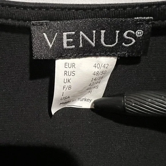 VENUS RHINESTONE DETAIL MESH TOP Medium BLACK‎ *METALLIC* SEXY, ELEGANT - Picture 6 of 6